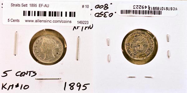 Straits Settlements, 1895 5 Cents, Cat# 10 MAIN