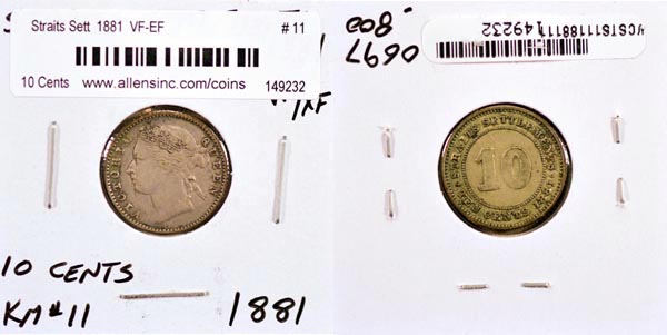 Straits Settlements, 1881 10 Cents, Cat# 11 MAIN