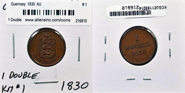 Guernsey, 1830 1 Double, Cat# 1 MAIN