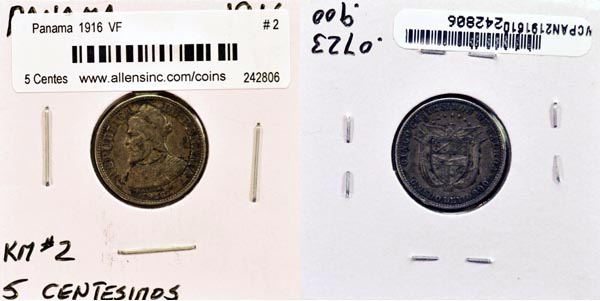 Panama, 1916 5 Centesimos, Cat# 2 MAIN