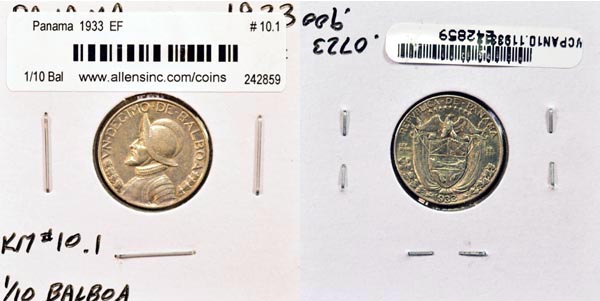 Panama, 1933 1/10 Balboa, Cat# 10.1 MAIN