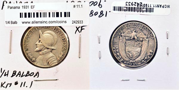 Panama, 1931 1/4 Balboa, Cat# 11.1 MAIN