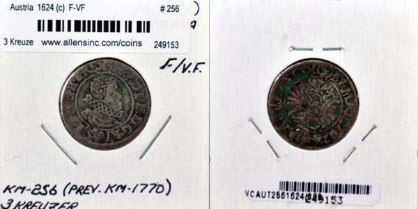 Austria, 1677 3 Kreuzer, Cat# 1245 MAIN