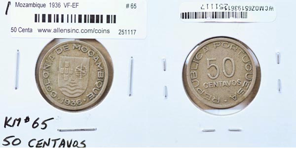 Mozambique, 1936 50 Centavos, Cat# 65 MAIN