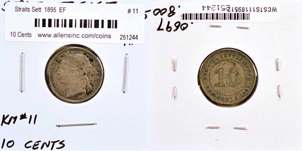 Straits Settlements, 1895 10 Cents, Cat# 11 MAIN