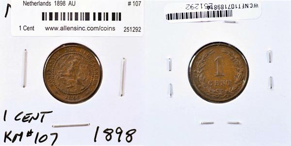 Netherlands, 1898 1 Cent, Cat# 107.2 MAIN