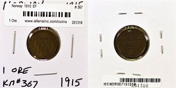 Norway, 1915 1 Ore, Cat# 367 MAIN