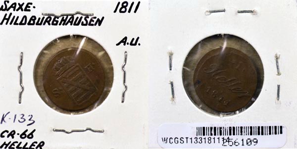 German States, Saxe-Hildburghausen, 1811 1 Heller, Cat# 133 MAIN