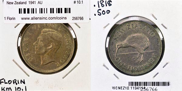 New Zealand, 1941 1 Florin, Cat# 10.1 MAIN