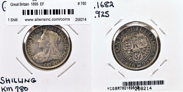 Great Britain, 1895 La 1 Shilling, Cat# 780 MAIN