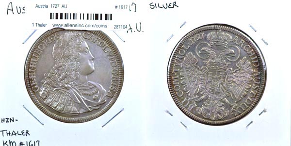 Austria, 1727 1 Thaler, Cat# 1617 MAIN