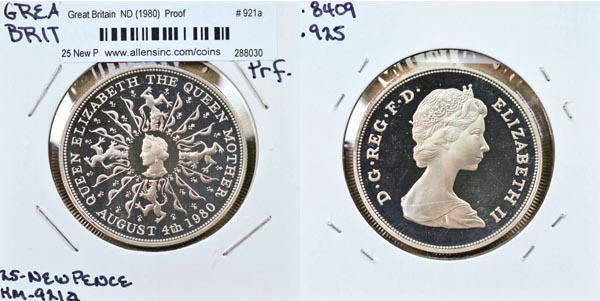 Great Britain, ND (1980) 25 New Pence, Cat# 921a MAIN