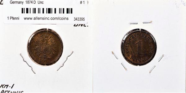 Germany, 1874 D 1 Pfennig, Cat# 1 MAIN