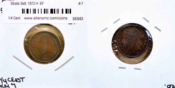 Straits Settlements, 1872 H 1/4 Cent, Cat# 7 MAIN