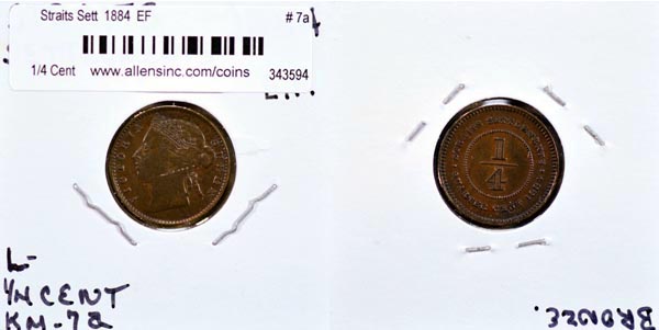 Straits Settlements, 1884 1/4 Cent, Cat# 7a MAIN