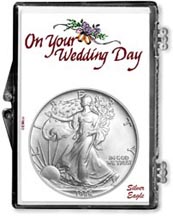 1986 Wedding Day American Silver Eagle Gift Display THUMBNAIL