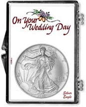 1995 Wedding Day American Silver Eagle Gift Display THUMBNAIL