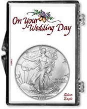 1999 Wedding Day American Silver Eagle Gift Display THUMBNAIL