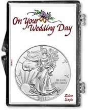 2013 Wedding Day American Silver Eagle Gift Display THUMBNAIL