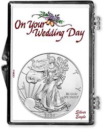 2020 Wedding Day American Silver Eagle Gift Display THUMBNAIL