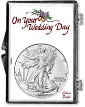 Wedding Day American Silver Eagle Gift Display THUMBNAIL