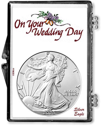 2025 Wedding Day American Silver Eagle Gift Display LARGE