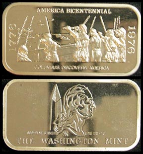Columbus Discovers America' Art Bar by Washington Mint. MAIN