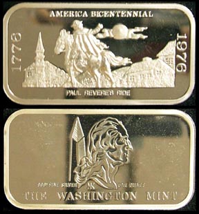 Paul Revere’s Ride' Art Bar by Washington Mint. MAIN