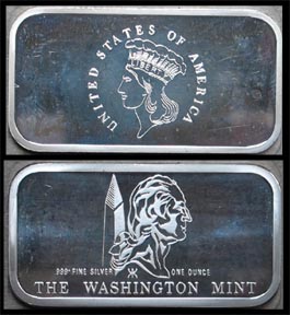 U.S. $3 Gold' Art Bar by Washington Mint. MAIN