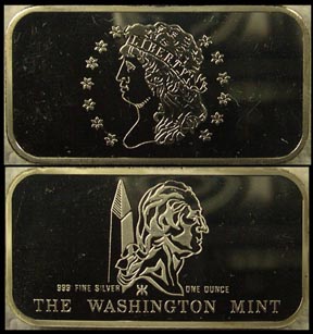 Classic Large Cent' Art Bar by Washington Mint. MAIN