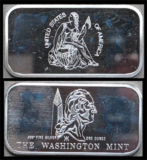 Seated Liberty' Art Bar by Washington Mint. MAIN