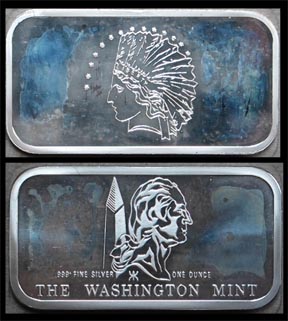 Indian Eagle' Art Bar by Washington Mint. MAIN