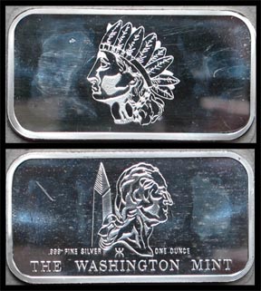 Indian Cent' Art Bar by Washington Mint. MAIN