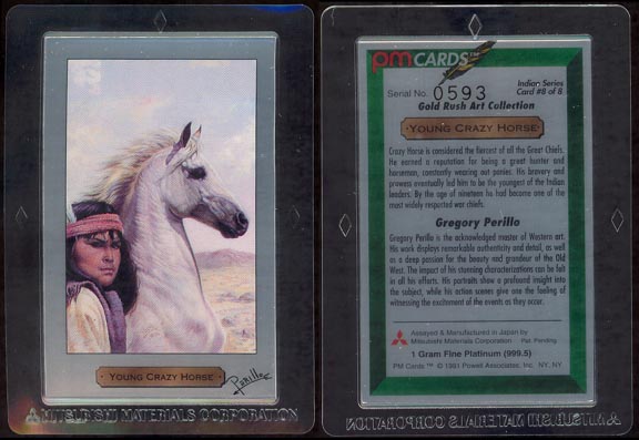 Young Crazy Horse by Gregory Perillo; 1 g 999.5 Platinum MAIN