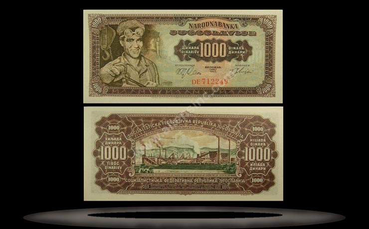 Yugoslavia Banknote, 1000 Dinara, 1.5.1963, P#75a MAIN