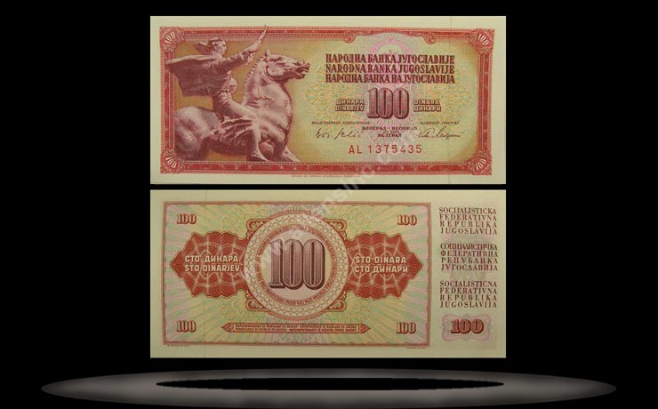 Yugoslavia Banknote, 100 Dinara, 1.8.1965, P#80b MAIN