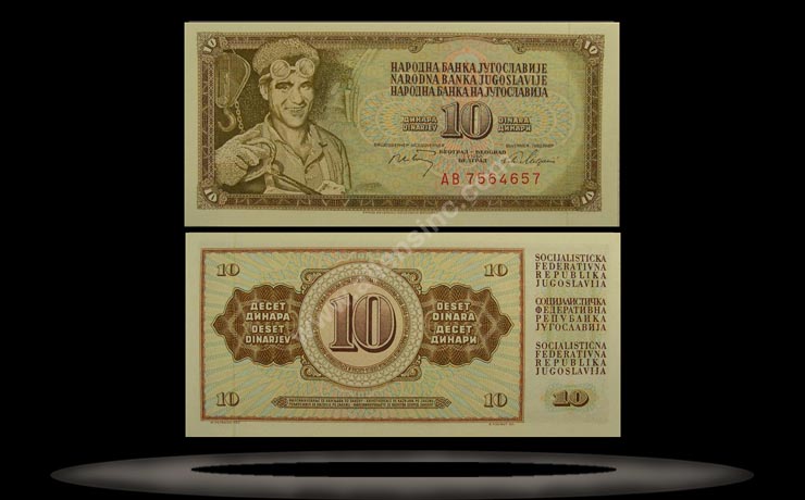 Yugoslavia Banknote, 10 Dinara, 1.5.1968, P#82c MAIN