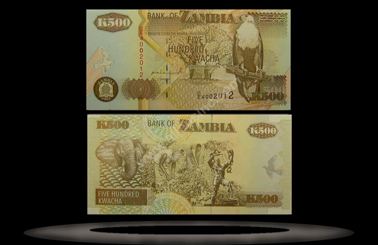 Zambia Banknote, 500 Kwacha, 1992, P#39a MAIN