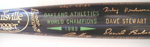 1989 Oakland Athletics World Series Bat MAIN