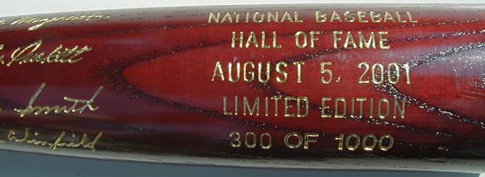 2001 Hall of Fame Induction Bat MAIN