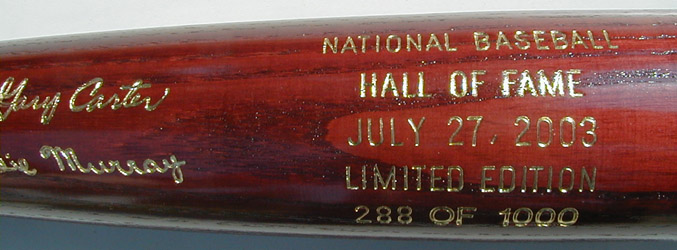 2003 Hall of Fame Induction Bat MAIN