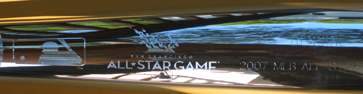 2007 All-Star Game Louisville Slugger silver baseball bat SWATCH