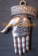 1926 New York Giants Sterling Silver Season Pass SWATCH