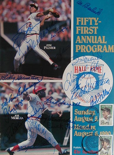 Autographed 1990 National Baseball Hall of Fame MAIN