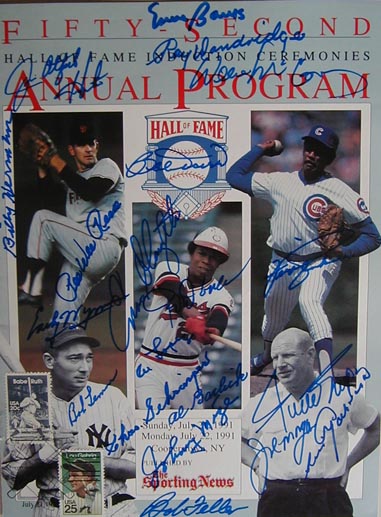 Autographed 1991 National Baseball Hall of Fame MAIN