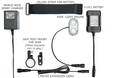 DAYTIME RED Taillight - 400+ Lumens  seat post, seat stay, chain stay or rack mount