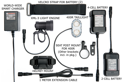 DiNotte XML-3 Headlight with 400R Taillight