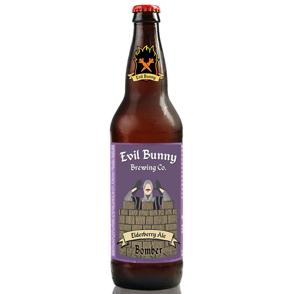 Elderberry Amber Ale (22 oz Bomber) Evil Bunny Brewing Online Store