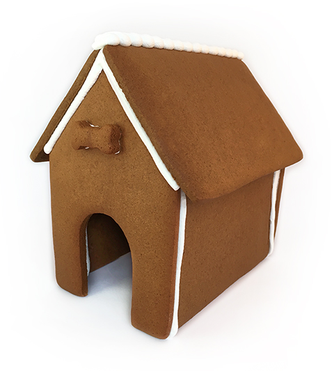 Dog Gingerbread House Only - Assembled MAIN