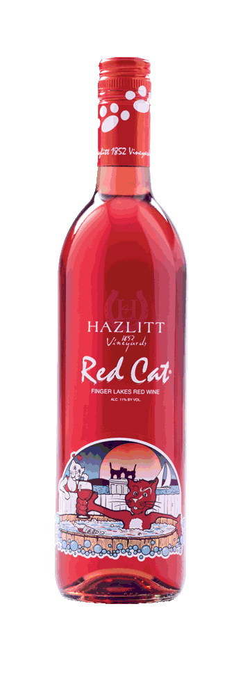 red cat wine in a bag